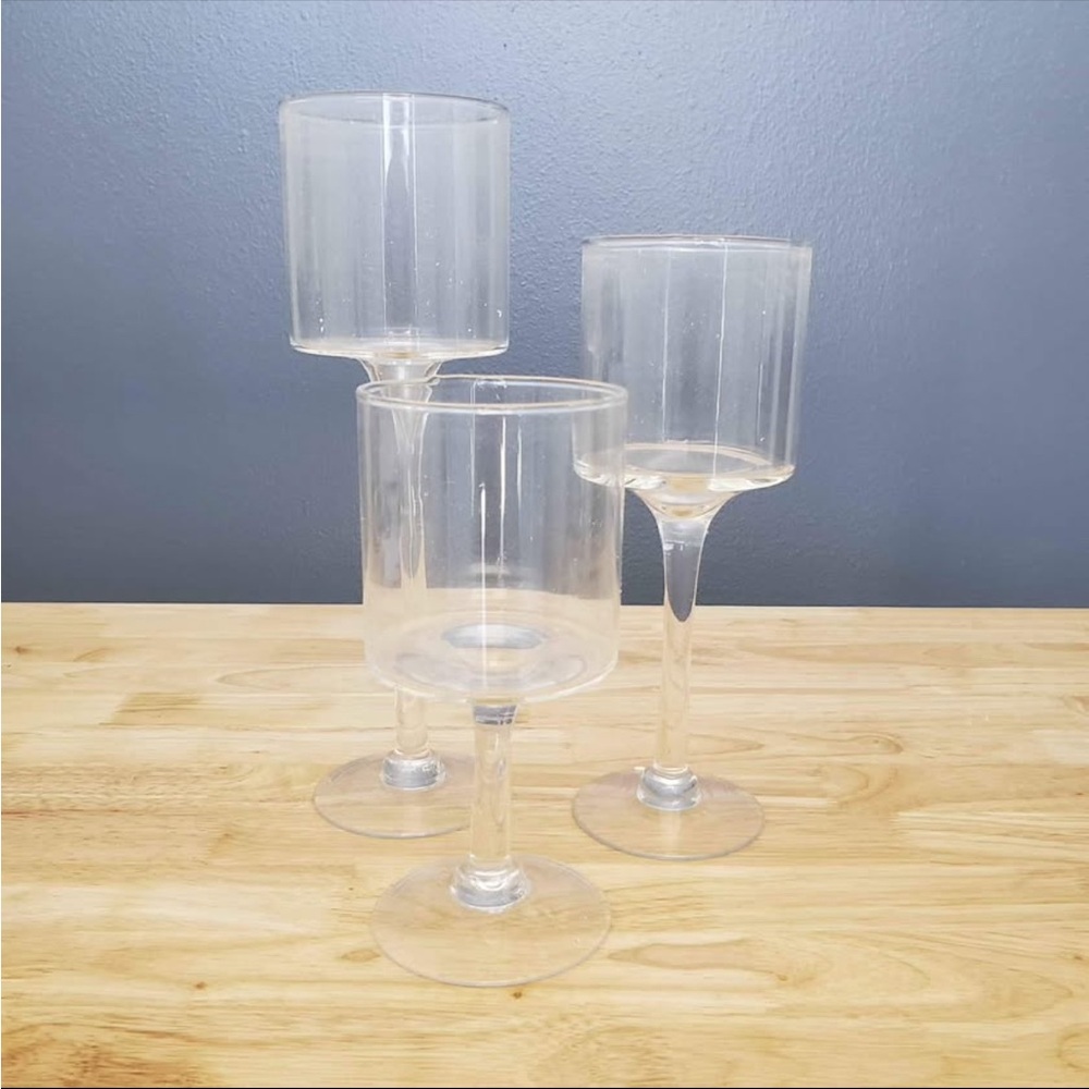 New Set of 3 Long Stem Candle Holders